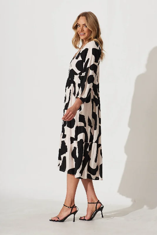 vega-midi-dress-in-cream-and-black-geo-print-linen-blend