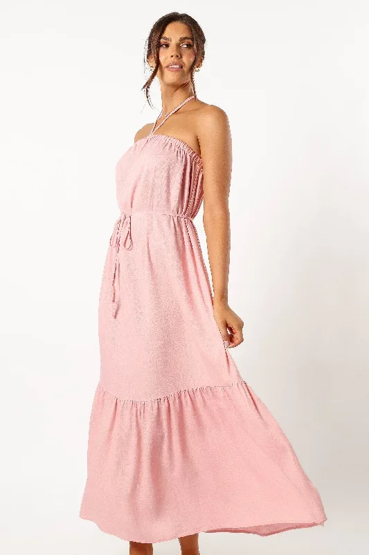 View Halterneck Maxi Dress - Pink