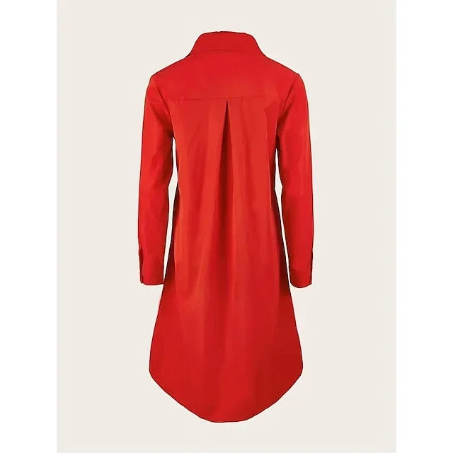 womens-shirt-dress-casual-dress-shift-dress-midi-dress-outdoor-winter-dress-daily-polyester-elegant-casual-shirt-collar-pocket-rolled-cuff-long-sleeve-summer-winter-fall-spring-2023-loose-fit-red