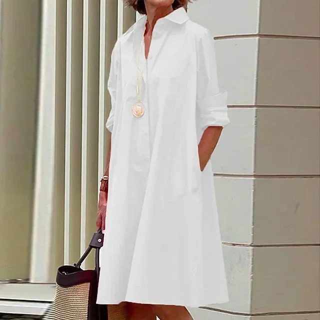 womens-shirt-dress-casual-dress-shift-dress-midi-dress-outdoor-winter-dress-daily-polyester-elegant-casual-shirt-collar-pocket-rolled-cuff-long-sleeve-summer-winter-fall-spring-2023-loose-fit-red