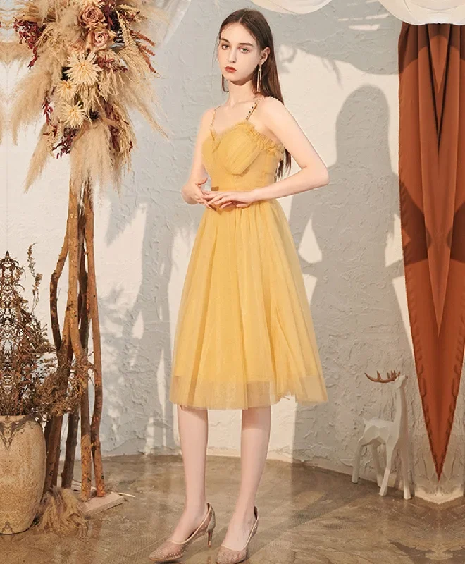 yellow-sweetheart-tulle-short-prom-dress-yellow-formal-dress