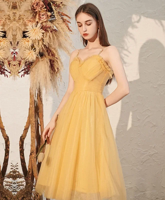 yellow-sweetheart-tulle-short-prom-dress-yellow-formal-dress