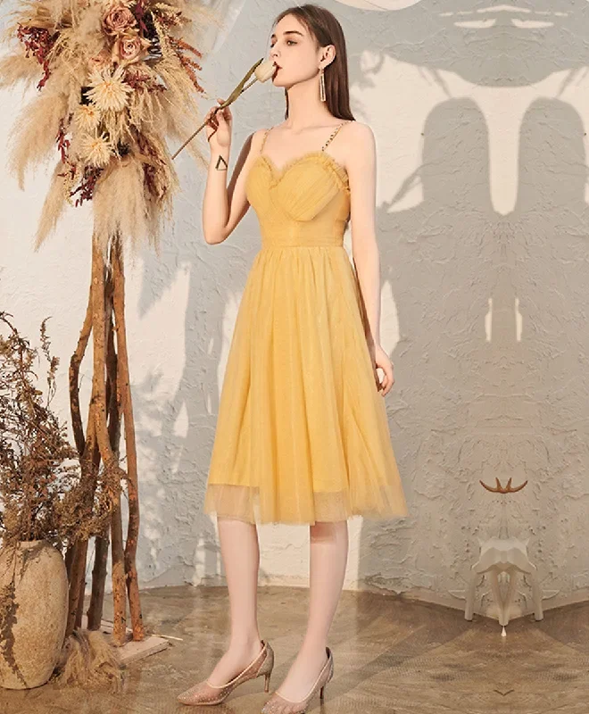 yellow-sweetheart-tulle-short-prom-dress-yellow-formal-dress