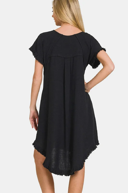 zenana-fringe-edge-high-low-flowy-dress-with-pockets